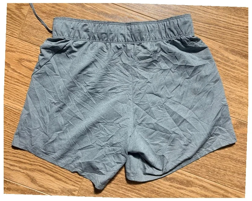 Short Nike femme gris chiné taille élastique logo training sport polyester XS – photo 2